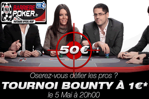 Tournoi Bounty  1 euro sur BarrierePoker.fr