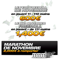 Marathon  2000 euros sur ChiliPoker.fr