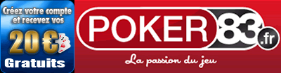 20 euros offerts sans dpt par Poker83.fr