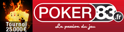 Tournois immanquables  25000 euros sur Poker83.fr pendant 4 dimanches cet t